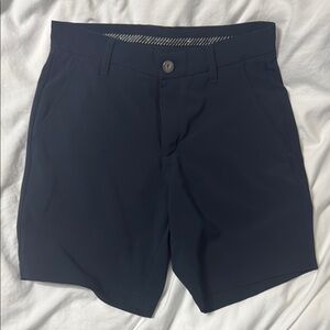 Blue Flat Front Casual Shorts with Regular Fit